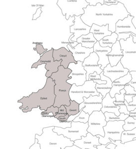 Counties Map Wales